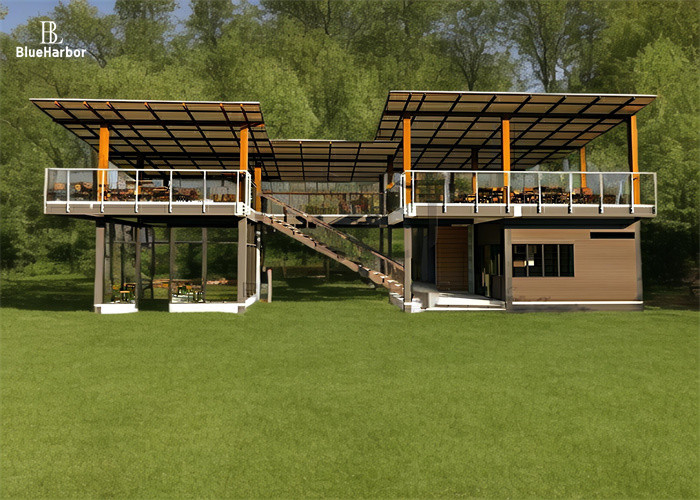 Apartemen Multi Space Rumah Modular Dengan Dua Lantai Dan Koridor