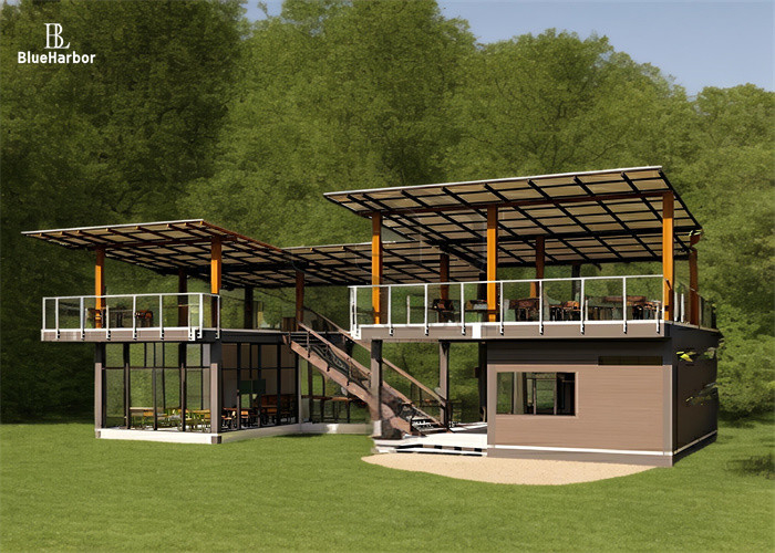 Apartemen Multi Space Rumah Modular Dengan Dua Lantai Dan Koridor