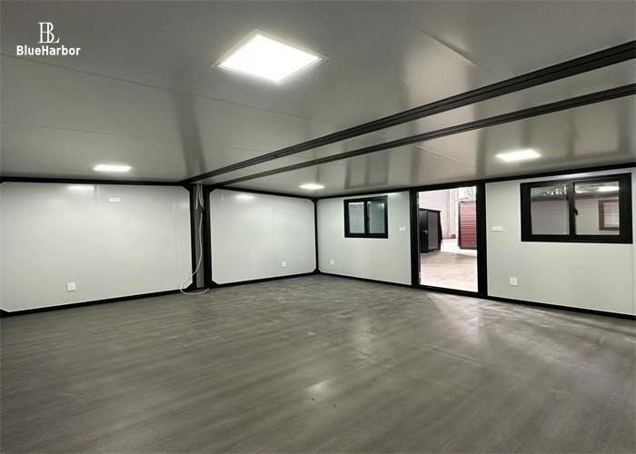 Rumah Prefabrikasi Ekspansi Sayap Ganda Baja / Aluminium Untuk Pemasangan Mudah dan Cepat Perumahan Dapat Diperluas Dari 18 Hingga 60 Meter Persegi