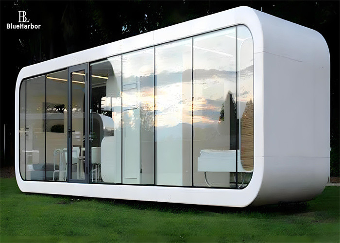 Kerangka tabung persegi Galvanized Space Capsule House untuk Desain Kantor Modern dan Kabin Apple Multifungsi